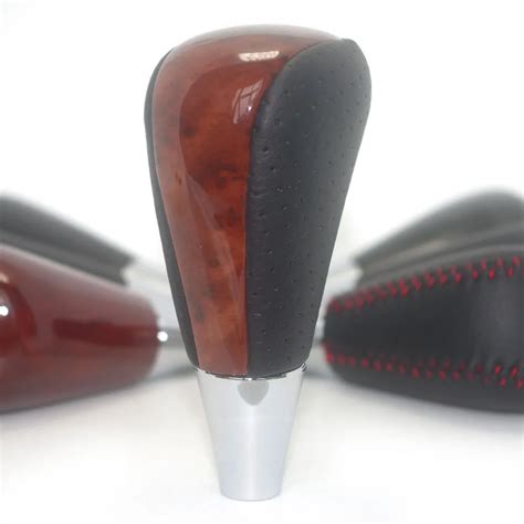 Punched Leather Wood Shift Knob Replacement For Toyota Camry Land