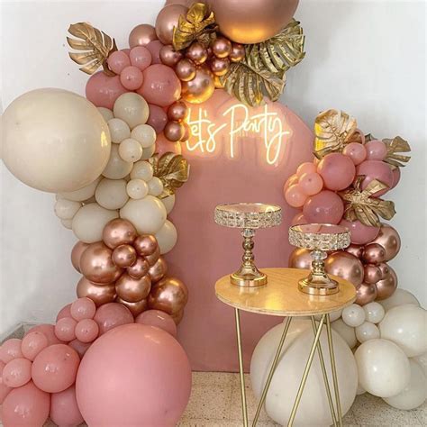 105pcs Dusty Pink Rose Gold Balloons Arch Garland Kit Dusty Pink