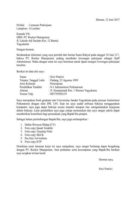 Surat lamaran kerja bahasa inggris dan bahasa indonesia mempunyai format dan struktur yang sama. 7 Contoh Surat Lamaran Kerja (Resume) - DreamBegins ...