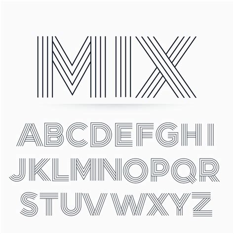 alphabet letter font in line stripe style download free vector art stock graphics and images