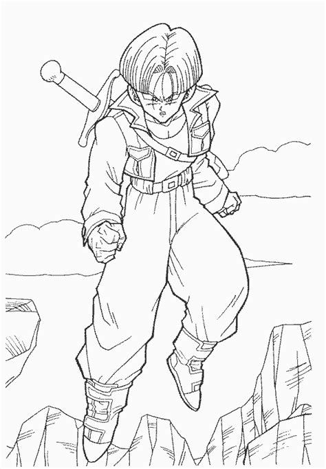 Baby trunks in yajirobe's hands. DBZWarriors.Com - Dragon Ball Z Coloring Book Pages
