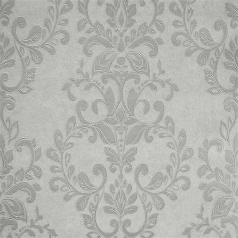 42 Grey Damask Wallpaper Silver Wallpapersafari