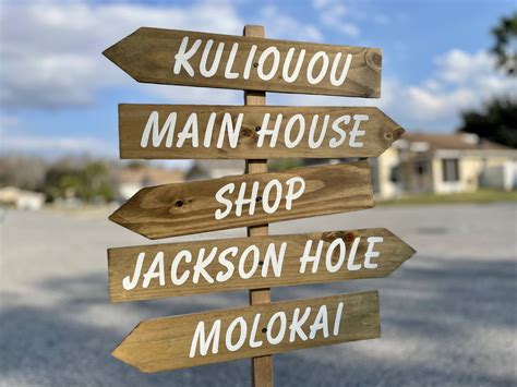Cabin Directional Sign Mileage Sign Post Boho Decor Outdoor