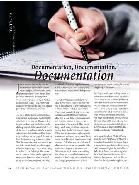 Documentation As A Foster Parent Pdf Foster Care Parent