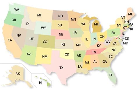United States Map And Abbreviations Gabbi Joannes