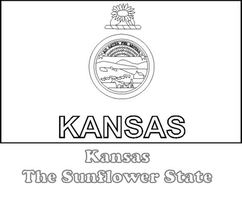 Large Printable Kansas State Flag To Color From Netstatecom