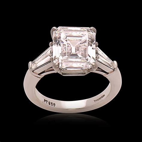 Tiffany And Co 592 Carat Emerald Cut Diamond Platinum Engagement Ring
