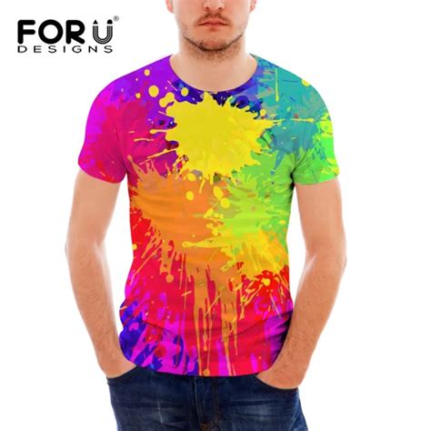 Forudesigns T Shirt Mixed Color Printing Mens Tshirt 2018 Summer