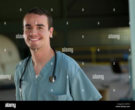 USA, New Mexico, Santa Fe, Healthcare worker smiling at camera Stock