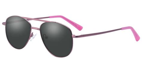 Dwight Aviator Prescription Sunglasses Pink Frame With Gray Lenses