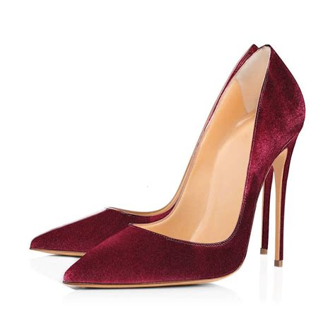 Burgundy Pointed Toe Pumps Classic Suede Stilettos Onlymaker