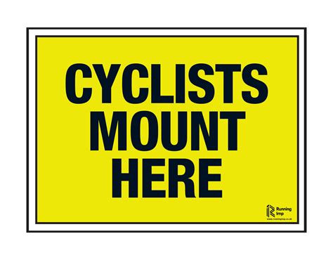 ‘cyclists Mount Here Event Sign Running Imp Running Imp