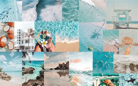 blue beach aesthetic collage wallpaper dilloalosai my xxx hot girl