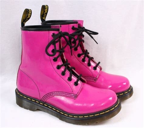 Hot Pink Patent Leather Combat Boots Online Boots