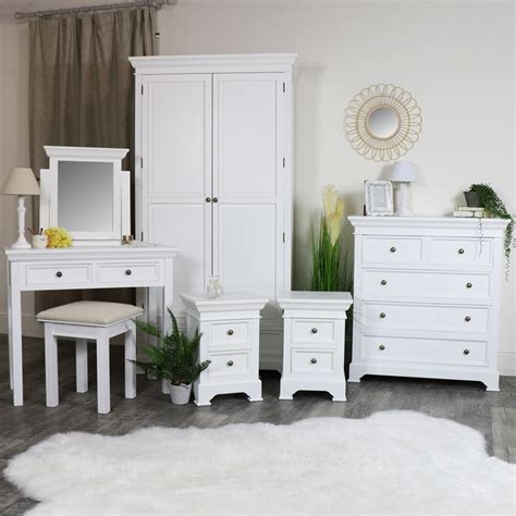 Your bedroom is your personal sanctuary, so make it a stylish, comfortable retreat with a brand new set. Large White Bedroom Set - Daventry White Range | Melody ...