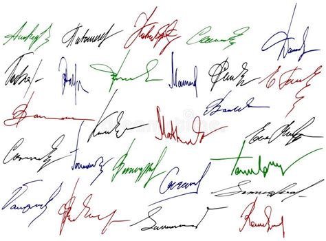 Signature Manuscrite Signatures Manuelles Signe De Manuscrit Pour Des