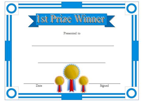 First Prize Winner Certificate Template Free Certificate Pertaining