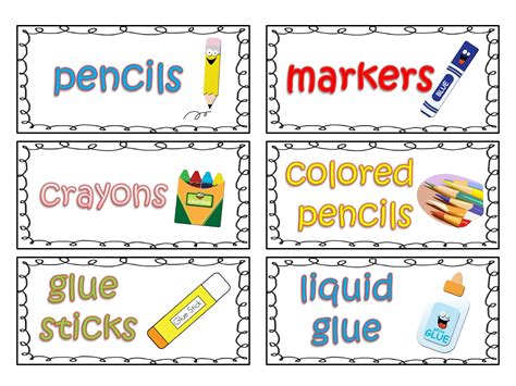 Free Printable Classroom Labels With Pictures Pdf
