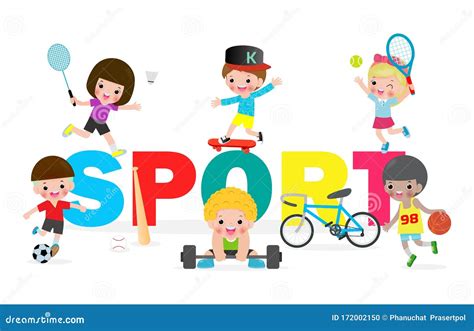 Collection Kids And Sport Child Playing Various Sports Cartoon
