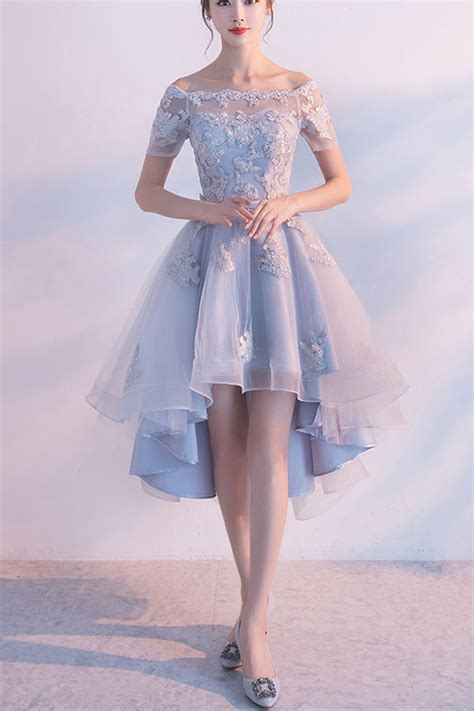 Hot Sale Short Sleeve Dresses Short Light Blue Prom Homecoming Dresses With Bandage Lace Up High
