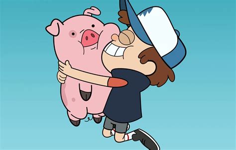 Обои мультик мультфильм свинка Dipper Waddles Pines гравити фолз