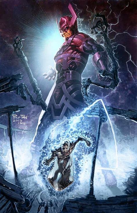 Marvel Comic Book Artwork Galactus And Silver Surfer By