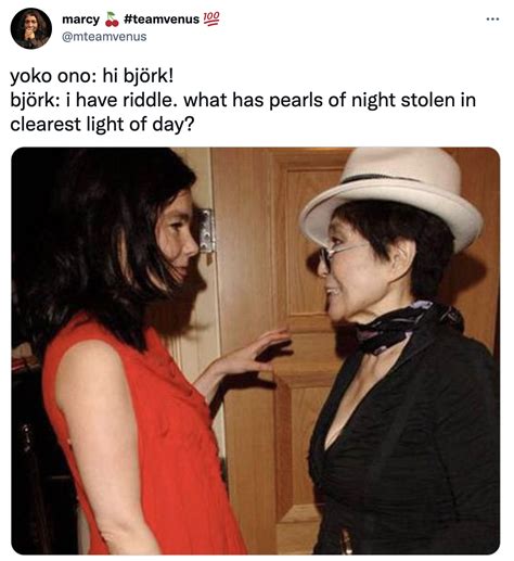 Björks Riddle With Yoko Ono Björks Riddle Know Your Meme