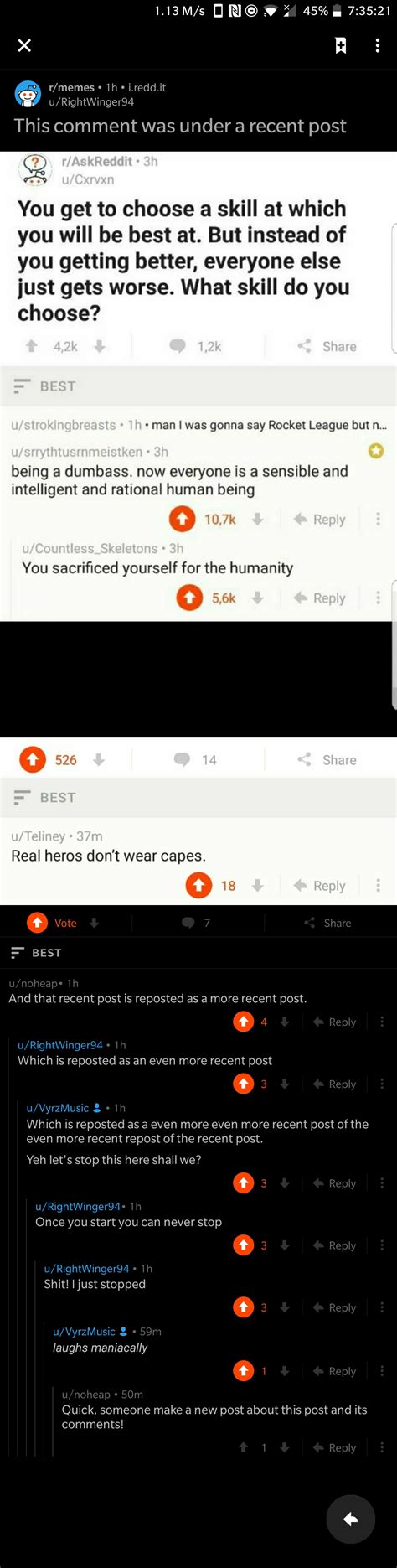 A post of a screenshot of the comments section of a recent post of a screenshot of a recent post 
