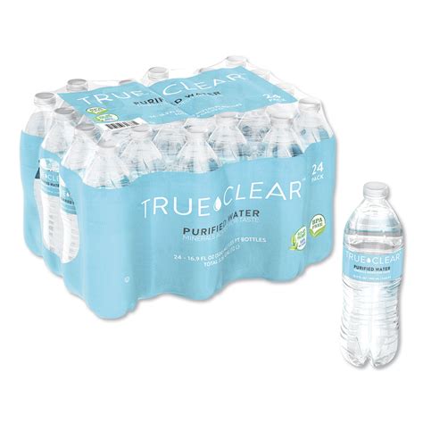 True Clear Purified Bottled Water 169 Oz Bottle 24 Bottlescarton