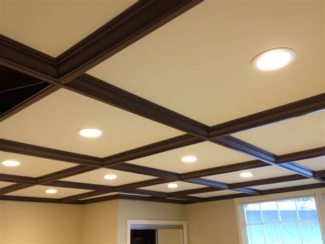This Unique Coffered Ceiling Was Custom Designed By Cedars Woodworking