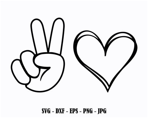 Peace Love Svg Hand Peace Sign Svg Png Peace Hand Svg Peace Etsy
