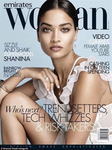 Shanina Shaik Flaunts Flawless Complexion On Emirates Woman Cover