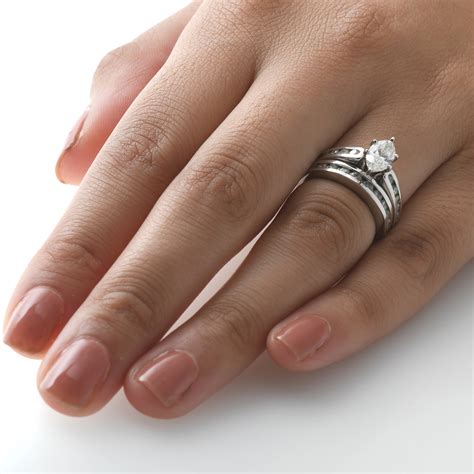 2 Carat Marquise Enhanced Diamond Engagement Wedding Ring Set White