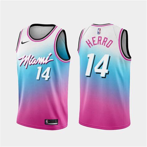 Miami Heat 2020 21 City Edition Vice Blue Pink Jersey Heat