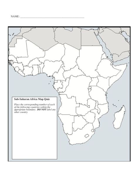 Africa Map Quiz Fill In The Blank Best Map Collection