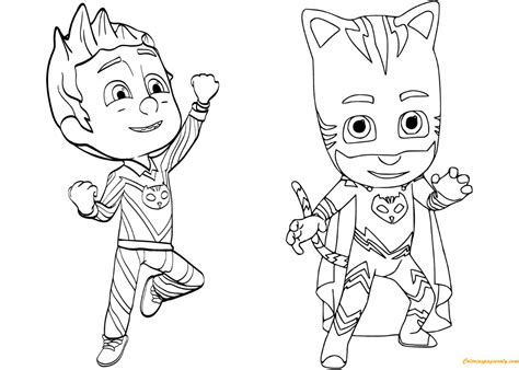 Pajama Hero Connor Is Catboy From Pj Masks Coloring Page Free