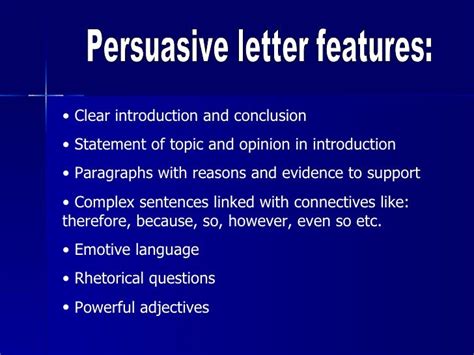 persuasive letter features
