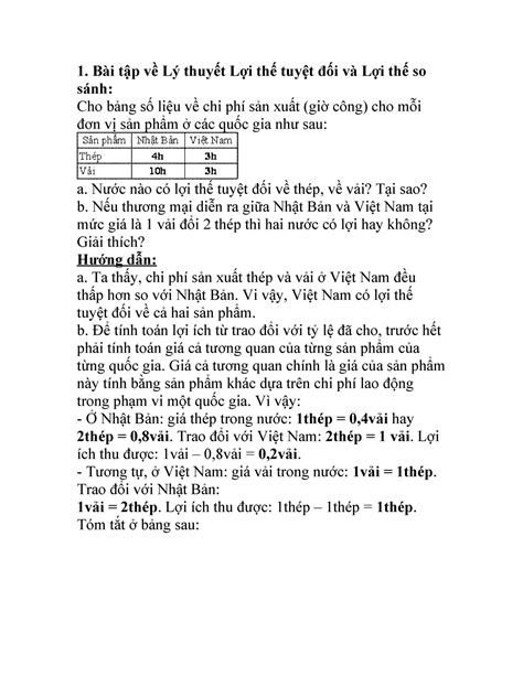 123doc Bai Tap Ve Ly Thuyet Loi The Tuyet Doi Va Loi The So Sanh Bài Tập Về Lý Thuyết Lợi