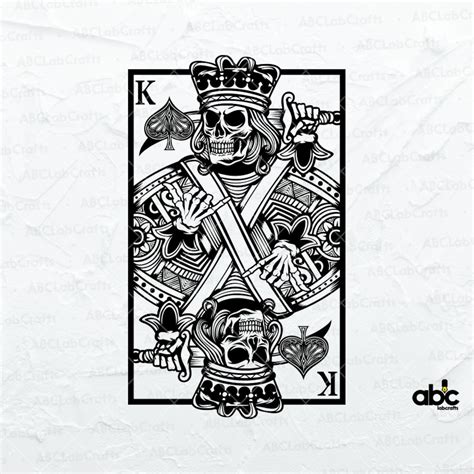 Skeleton King Of Spades Svg File Ace Card Svg King Ace Svg Gothic