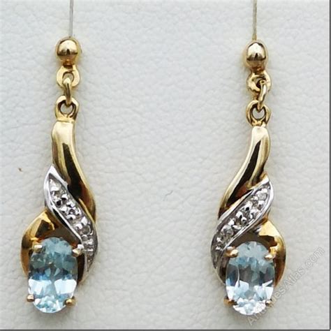 Antiques Atlas Ct Gold Diamond And Topaz Drop Earrings