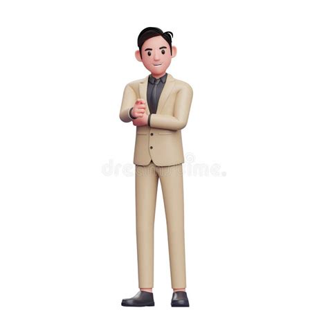 3d Businessman Smiling And Pointing At The Camera Stock Illustration