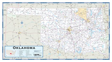 Oklahoma Highway Wall Map
