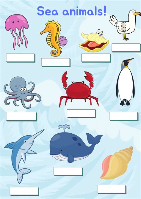 Sea Animals 2210 Worksheet