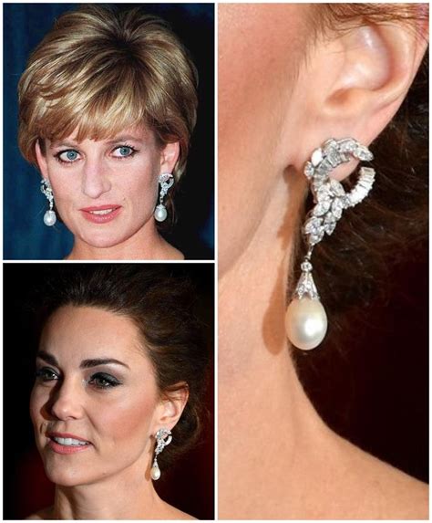The Pearl And Silver Earrings Were Worn By Princess Diana In 1995 When