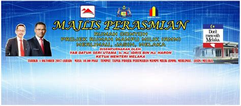 Anda dijemput ke majlis perasmian program pendidikan seni cendana. Majlis Perasmian Rumah Contoh di RMM Merlimau - Blog Zool