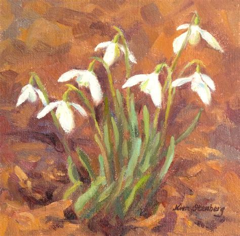 Kim Stenbergs Painting Journal First Snowdrops Oil On Linen 7 X