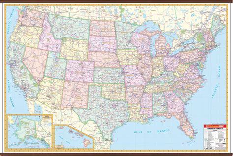 Main road system, states, cities, and time zones. US Interstate Wall Map - KAPPA MAP GROUP
