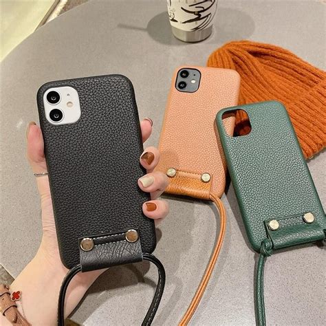 Shoulder Strap Leather Iphone Case Leather Phone Pouch Leather