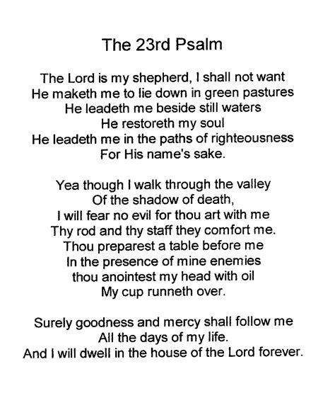 The 23rd Psalm First Scripture I Learned Psalms Favorite Bible