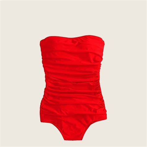 Jcrew Ruched Bandeau One Piece Swimsuit For Women